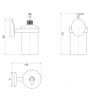 Дозатор для жидкого мыла Raiber R70116, хром - 3 изображение