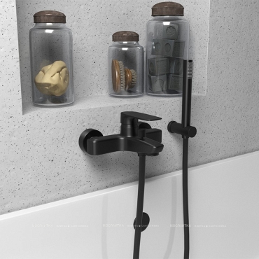 Смеситель для ванны с душем Paini Nove 09PZ100 черный матовый - 3 изображение