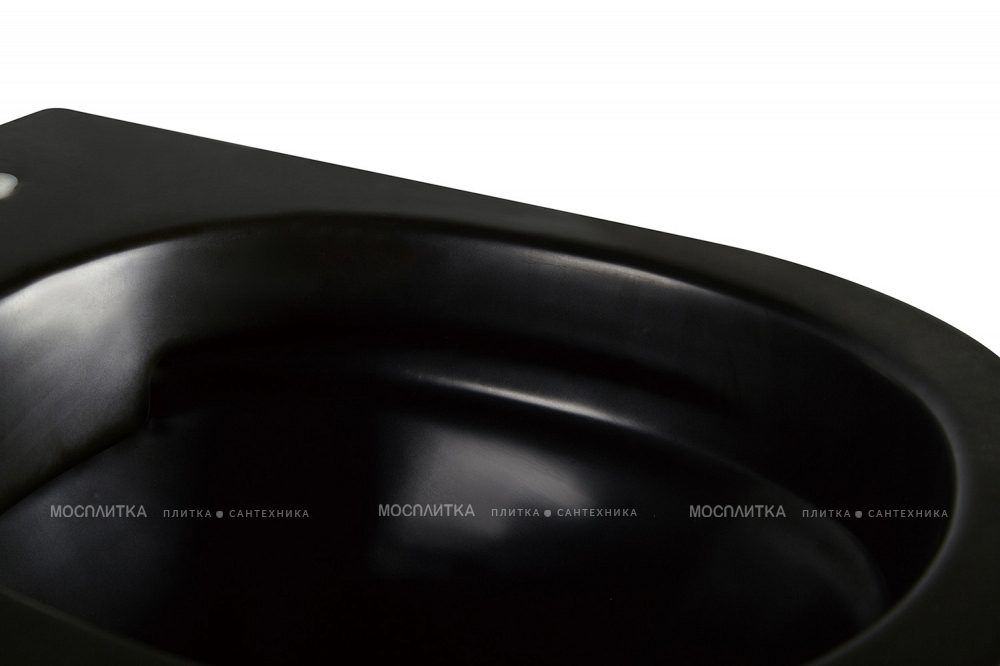 Унитаз подвесной безободковый Abber Bequem AC1103MB с крышкой-сиденьем микролифт, матовый черный - изображение 5