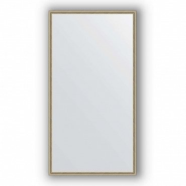 Зеркало в багетной раме Evoform Definite BY 0742 68 x 128 см, витое серебро