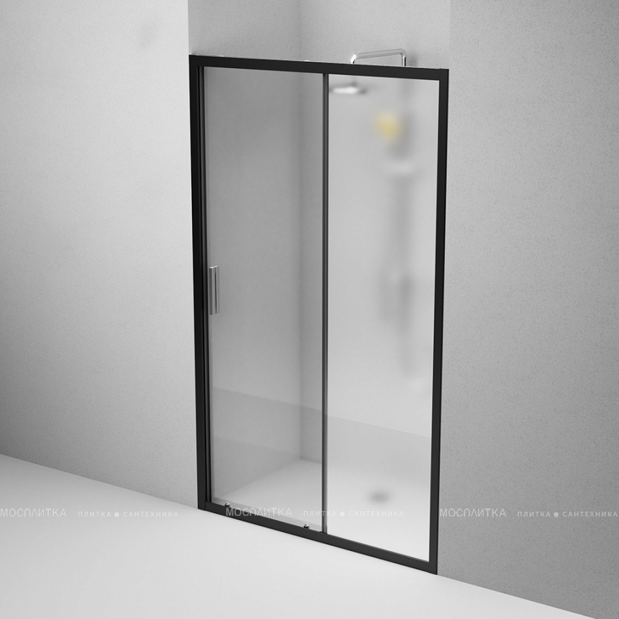 Душевая дверь Am.Pm Gem 120 см W90G-120-1-195BM стекло прозрачное / матовое, профиль черный - изображение 5