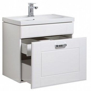 Комплект мебели для ванной Aquanet Рондо 60 1 ящик белый - 4 изображение