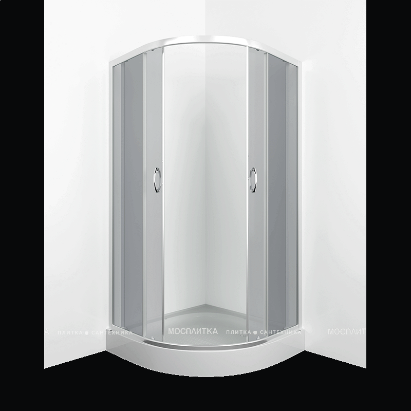 Душевой уголок Erlit Comfort 80х80 см ER0508-C4 профиль серебро, стекло тонированное - изображение 4