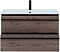 Комплект мебели для ванной Aquanet Lino 90 см, черная, коричневая - изображение 5