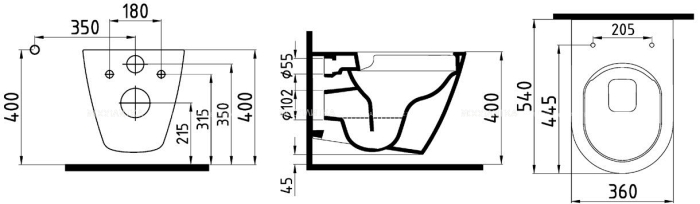 Унитаз подвесной безободковый beWash Alesta ALKA054H1VE0W5SZ0 со смесителем и функцией биде, с крышкой-сиденьем микролифт, белый - 4 изображение