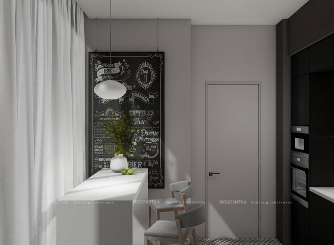 Дизайн Кухня в стиле Современный в сером цвете №13022 - 6 изображение
