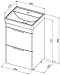 Тумба с раковиной Aquanet Ирис new 50 белый глянец (2 ящика) - 3 изображение