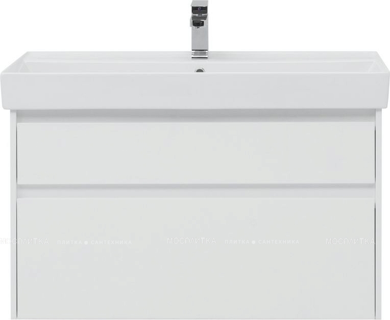 Тумба с раковиной Aquanet Nova Lite 100 Slim Synergy, 2 ящика, белый - изображение 5