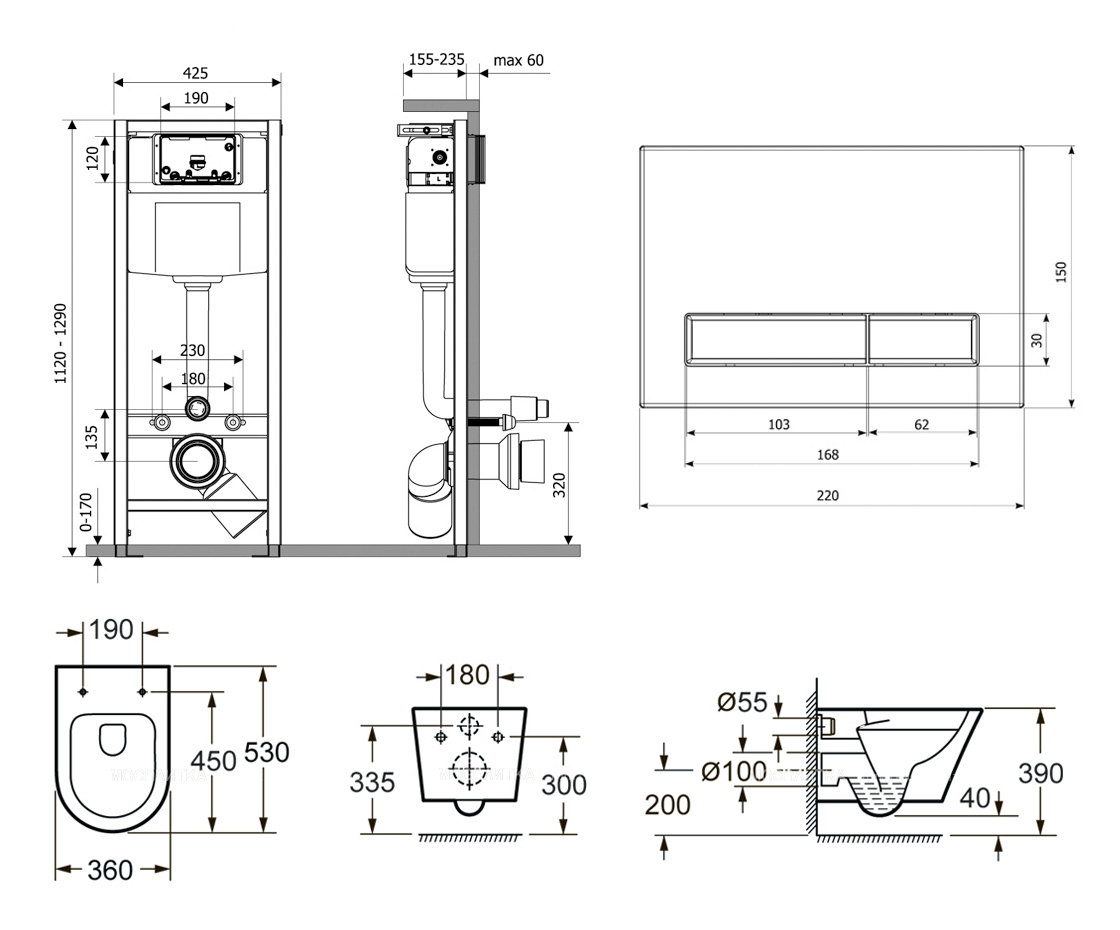 Комплект подвесной безободковый унитаз Lavinia Boho Biore Rimless, микролифт, 75110177 - изображение 9