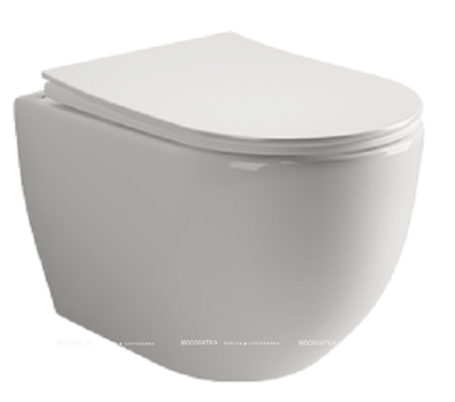 Комплект подвесной безободковый унитаз Ceramica Nova Mia Rimless CN1805 с ультра-тонким сиденьем SoftClose + инсталляция Am.Pm ProC I012707 - 2 изображение