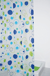 Штора для ванных комнат Ridder Kreise синяя/голубая