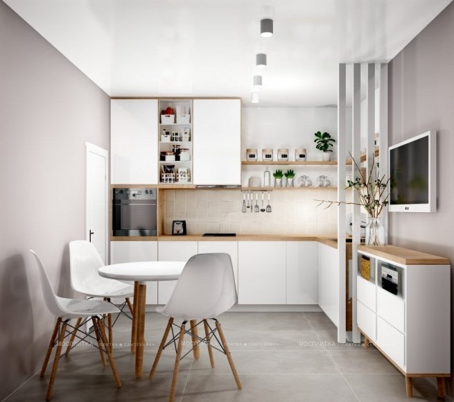 Дизайн Кухня в стиле Современный в сером цвете №12577 - 3 изображение