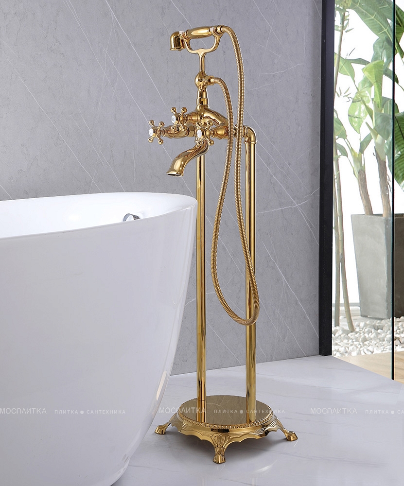 Смеситель Abber Klassik AF8415G для ванны с душем, золото - изображение 2