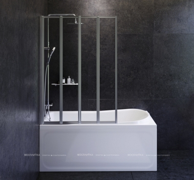 Набор Am.Pm Like: Ванна 150x70 см с каркасом и шторкой, душевой системой, W80ASET-150AC - 2 изображение