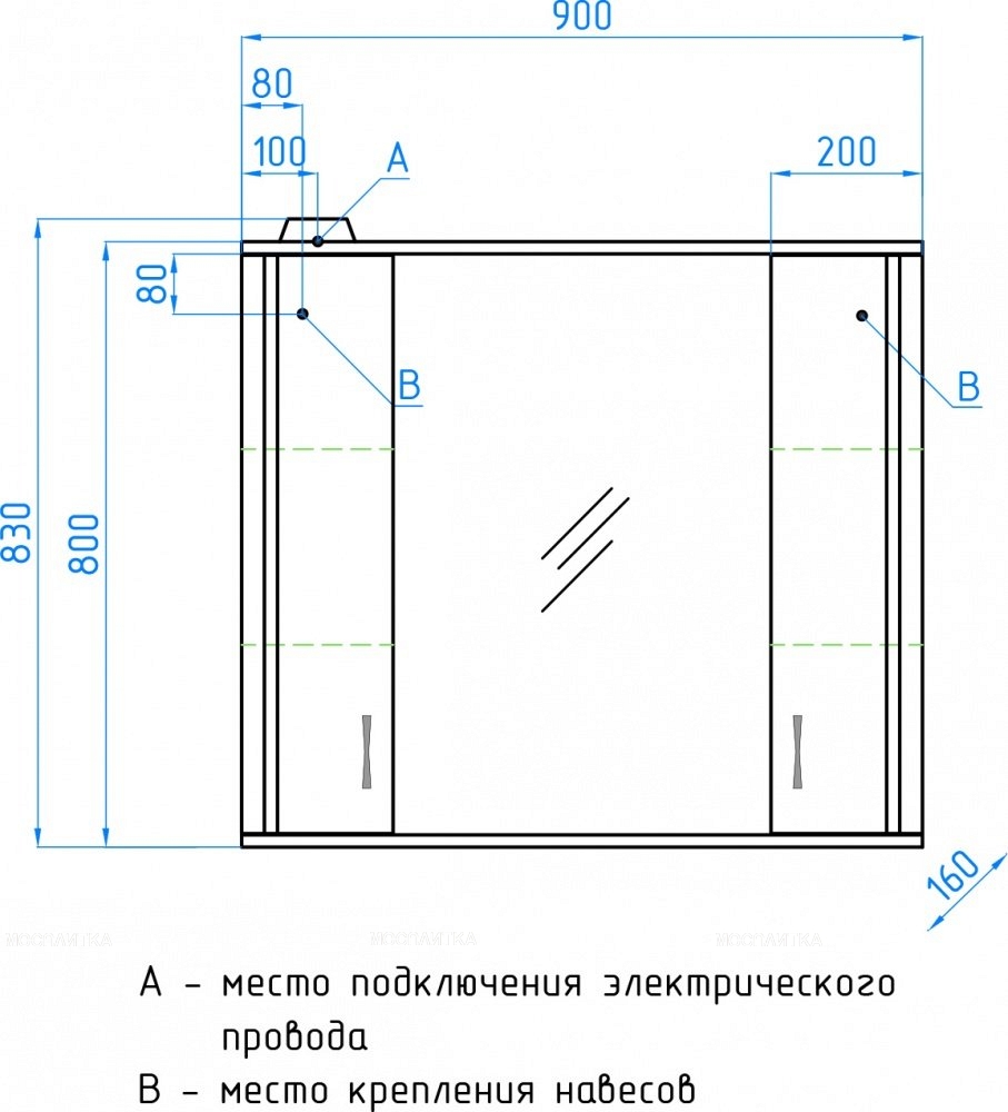 Зеркальный шкаф Style Line Эко Стандарт Панда 90/С белый - изображение 8