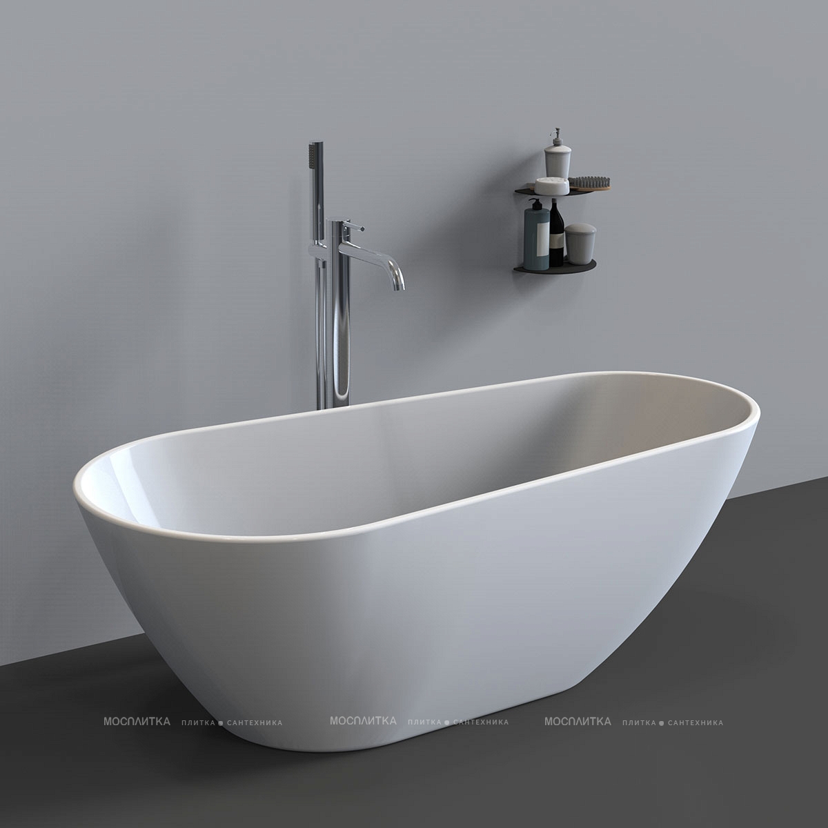 Смеситель для ванны напольный Vincea Desire VTF-1DCH с регулятором давления, однорычажный, хром - изображение 3