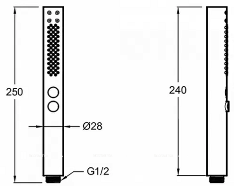 Душевая лейка Jacob Delafon Shift+ E21335-CP 2 режима, d 2,8 см., хром - 2 изображение