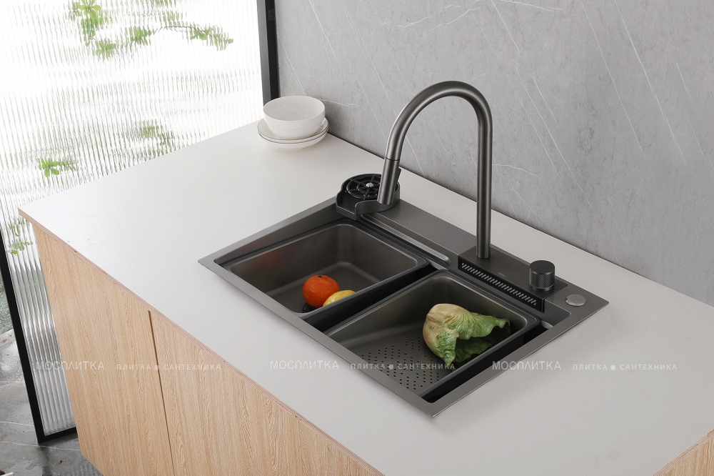 Мойка кухонная Abber Wasser Kreis AF2194NG никель - изображение 3