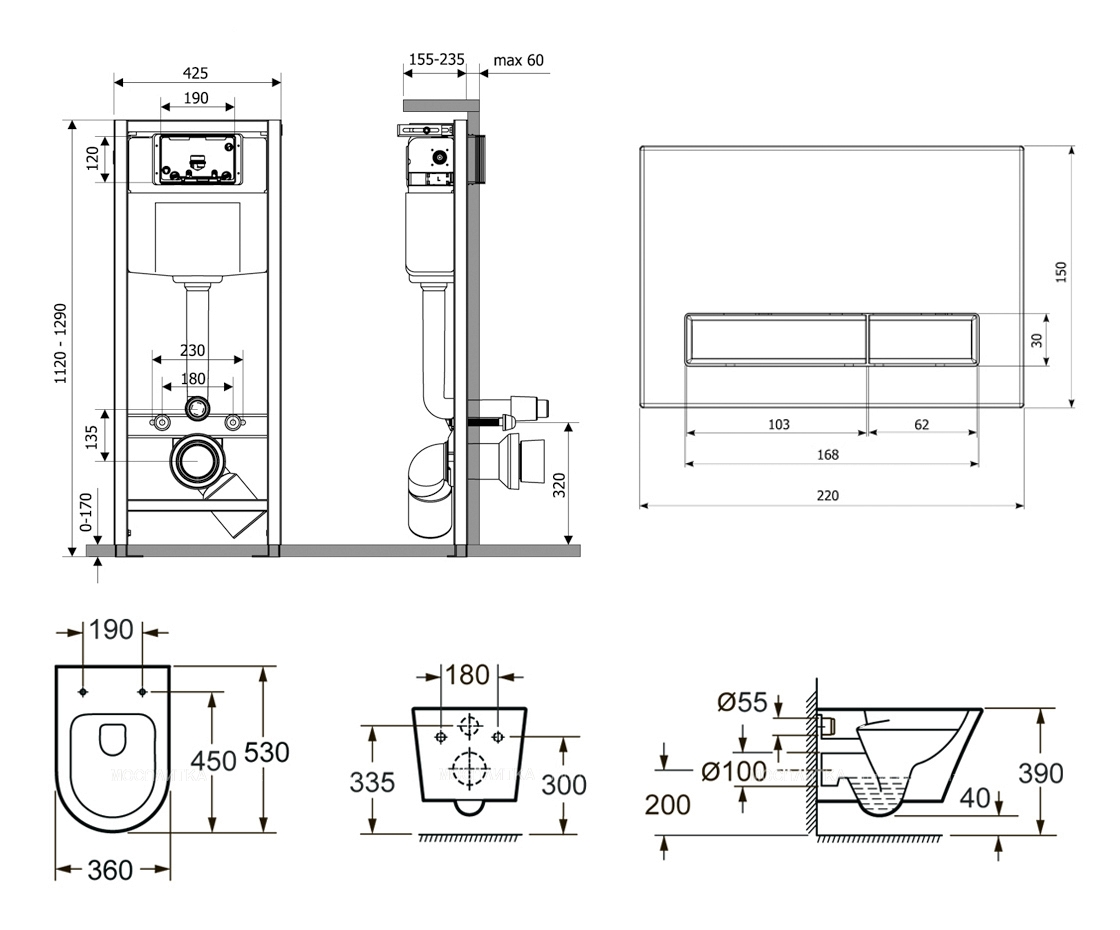 Комплект подвесной безободковый унитаз Lavinia Boho Biore Rimless, микролифт, 77040099 - изображение 7