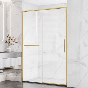 Душевая дверь Vincea Slim Soft 110x200 см, VDS-1SS110CLG, профиль золото, стекло прозрачное - 2 изображение