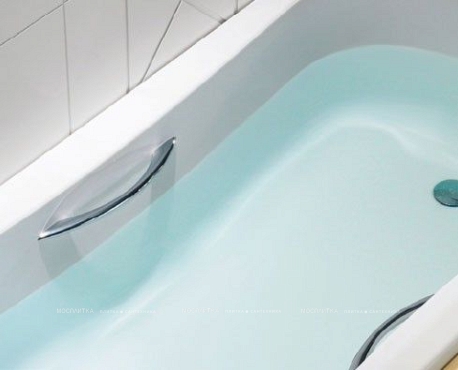 Чугунная ванна 170х75 Roca Malibu 2309G000R с антискользящим покрытием и отверстиями для ручек - 12 изображение