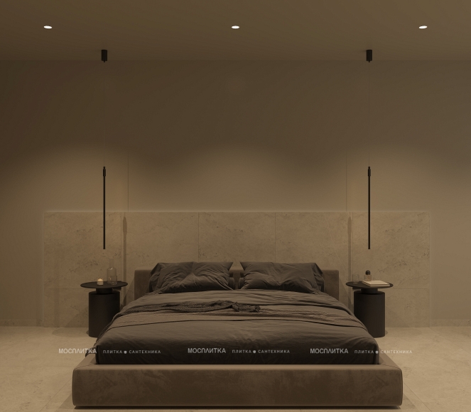 Дизайн Спальня в стиле Минимализм в бежевом цвете №13245 - 5 изображение