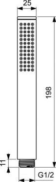 Душевая лейка Stick Ideal Standard BC774XG металлическая - 3 изображение