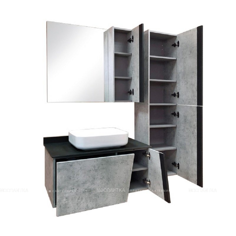 Зеркальный шкаф Comfortу Эдинбург-90 бетон светлый - изображение 6