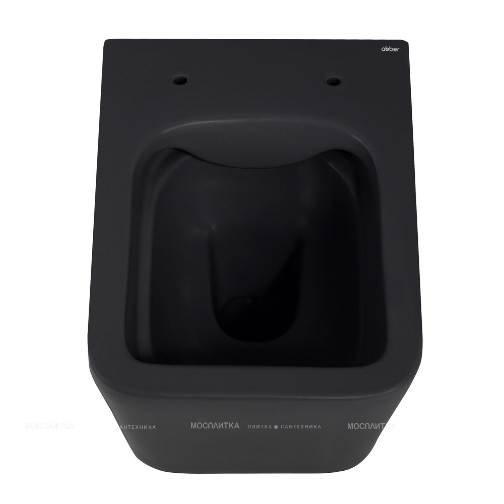 Унитаз подвесной безободковый Abber Rechteck AC1201MB с крышкой-сиденьем микролифт, матовый черный - изображение 6