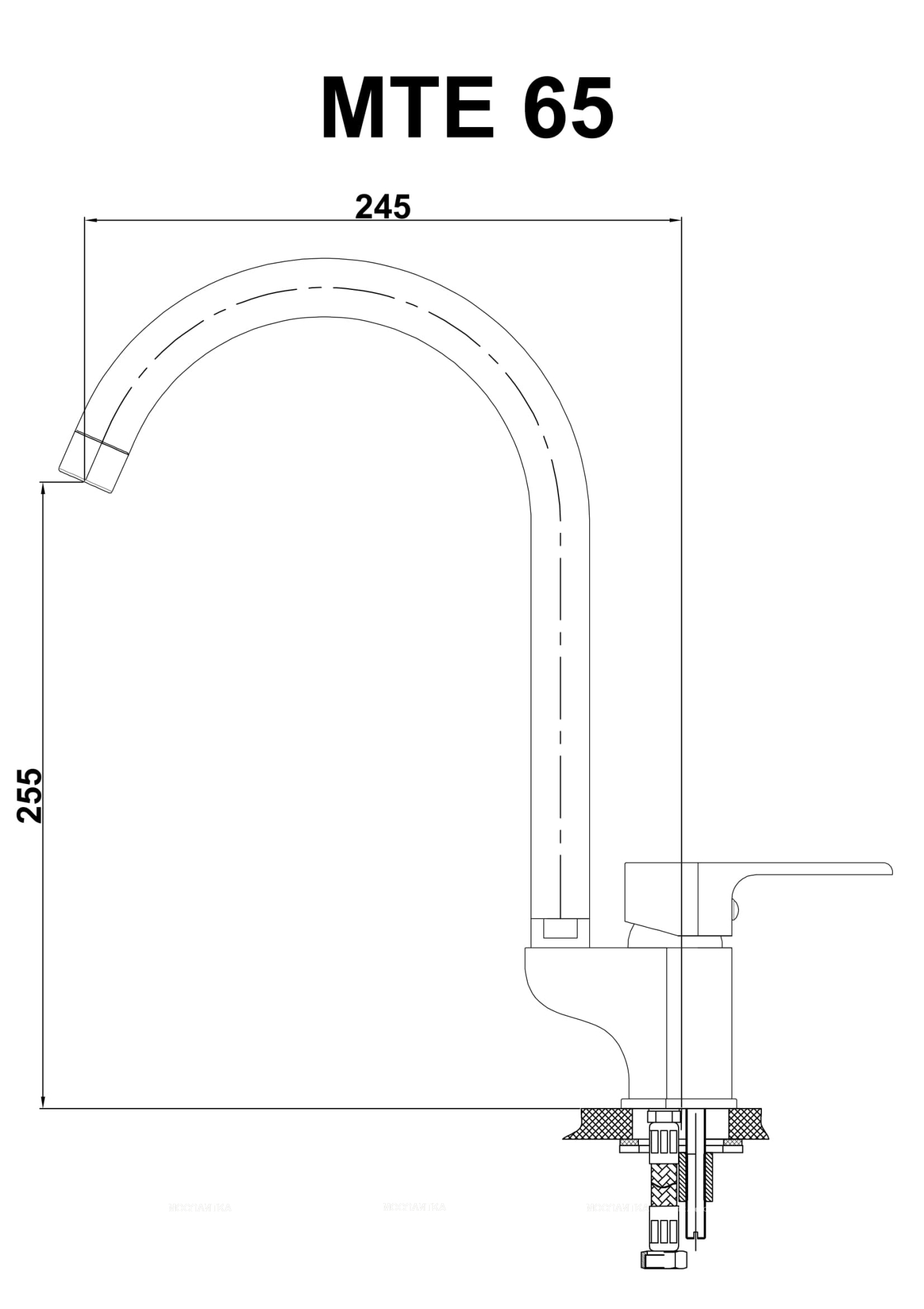 Смеситель для кухонной мойки GPD Atros MTE65 хром глянец - изображение 10