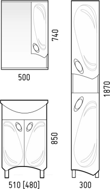 Шкаф-пенал Corozo Лидер 30, белый - 3 изображение