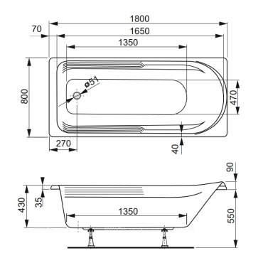 Акриловая ванна Vagnerplast HERA 180x80 - 10 изображение