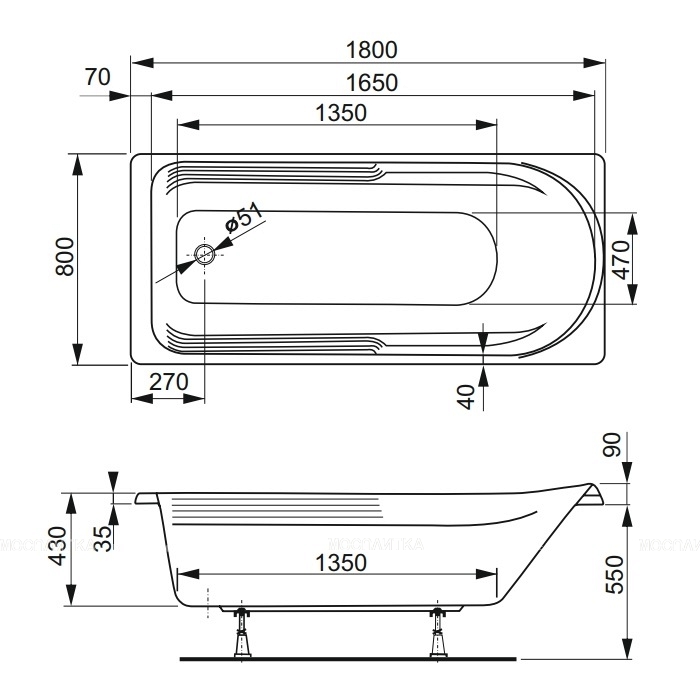 Акриловая ванна Vagnerplast HERA 180x80 - изображение 10