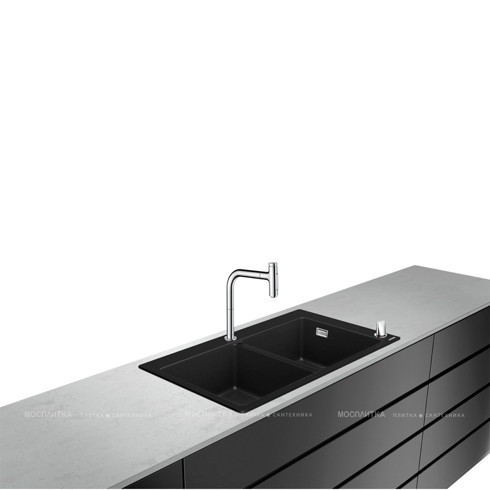Кухонная мойка с встроенным смесителем Hansgrohe C51-F770-10 43221000, черный - изображение 2