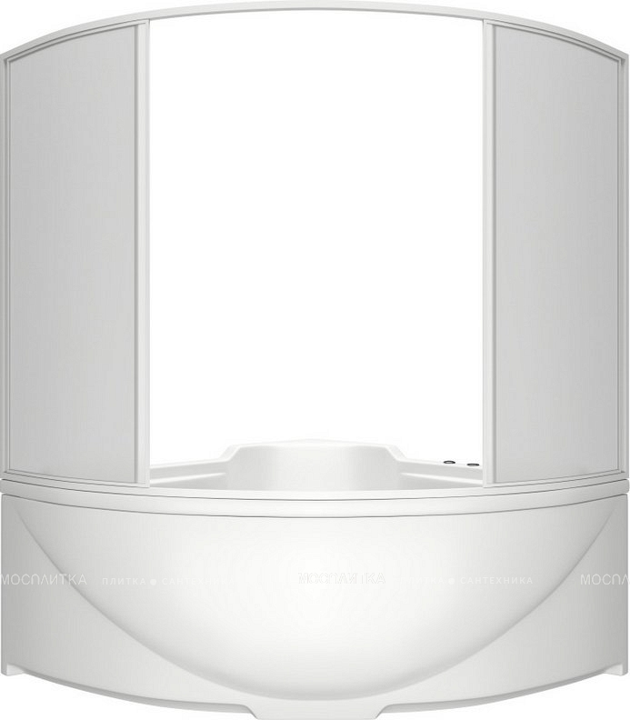 Душевая шторка на ванну Bas Ирис Империал 150х145 ШТ00028 профиль белый, стекло рифленое - изображение 2