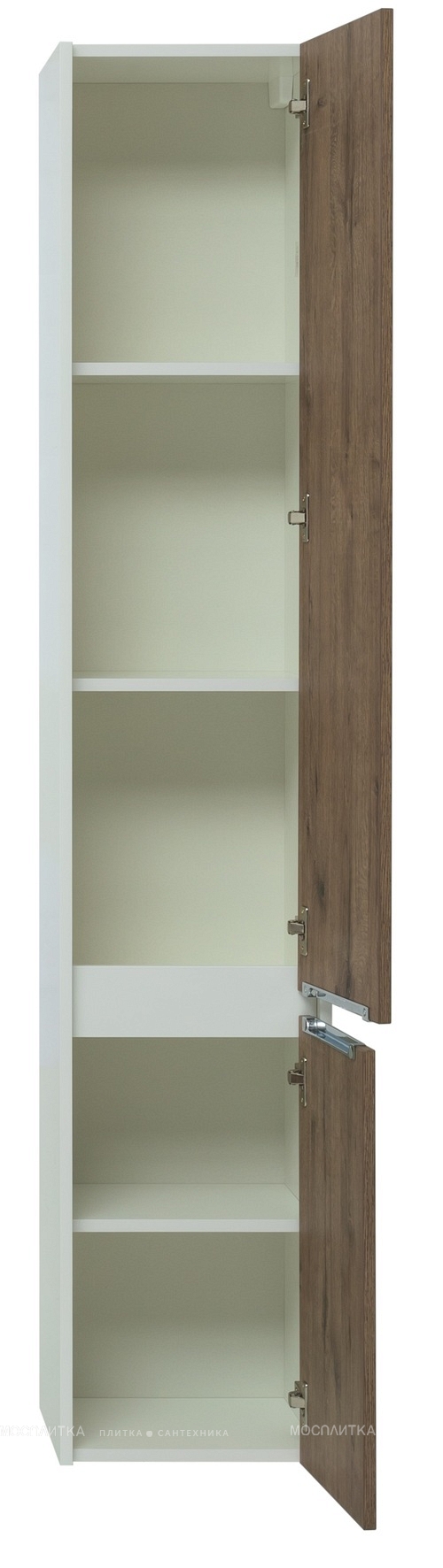 Шкаф-пенал для ванной Aquanet Клио 35 00274750 белый глянец / дуб веллингтон - изображение 4