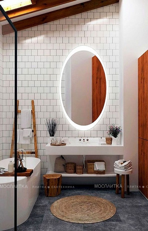 Зеркало Art&Max Ovale 60 см AM-Ova-600-1050-DS-F-H с подсветкой - изображение 3