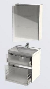 Комплект мебели для ванной Aquanet Латина 60 2 ящика белый - 7 изображение