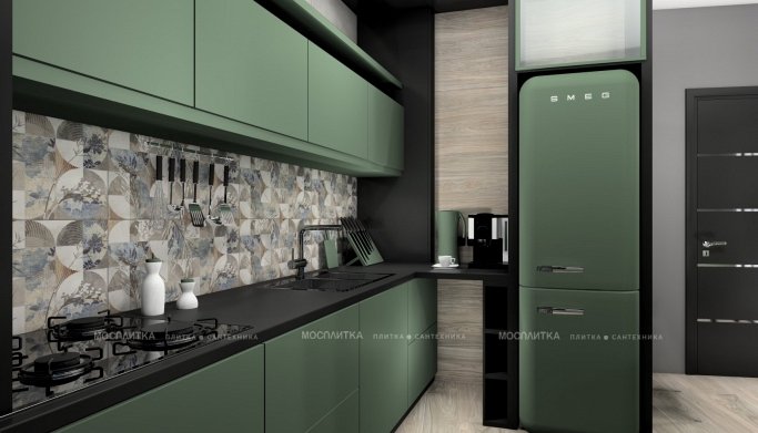 Дизайн Кухня в стиле Современный в бежевом цвете №12754 - 7 изображение