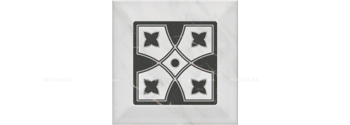 Керамическая плитка Kerama Marazzi Декор Келуш 1 грань черно-белый 9,8х9,8