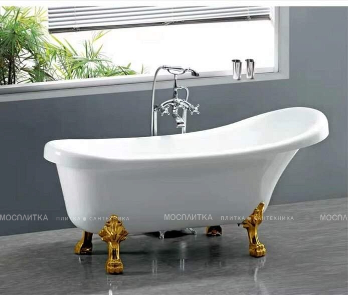 Акриловая ванна Ceruttispa Vico C-2015-1 на львиных алюминиевых золотых лапах 170x75 C-2015-1 - изображение 2
