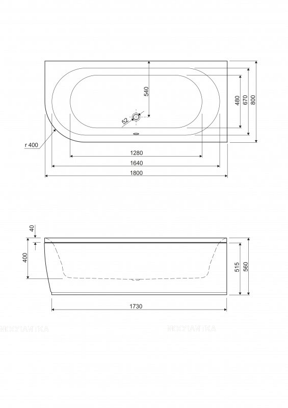 Акриловая ванна 180х80 см Cezares Metauro METAURO CORNER-180-80-40-R белая - изображение 3