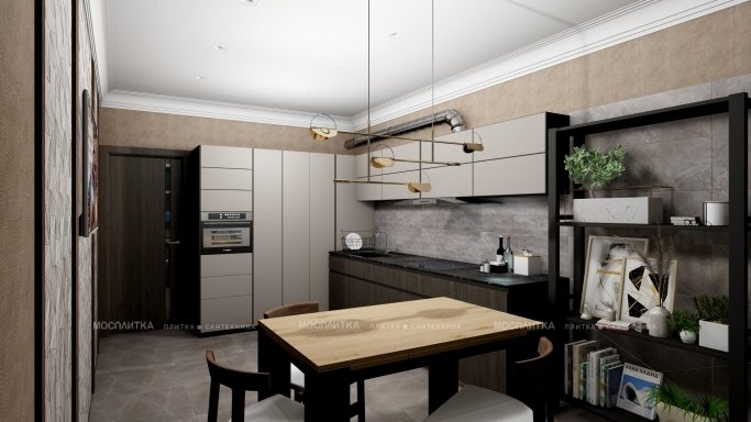 Дизайн Кухня в стиле Современный в сером цвете №12807 - 8 изображение