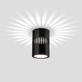 Накладной светодиодный светильник с подсветкой черный Elektrostandard DLS026 4690389167003