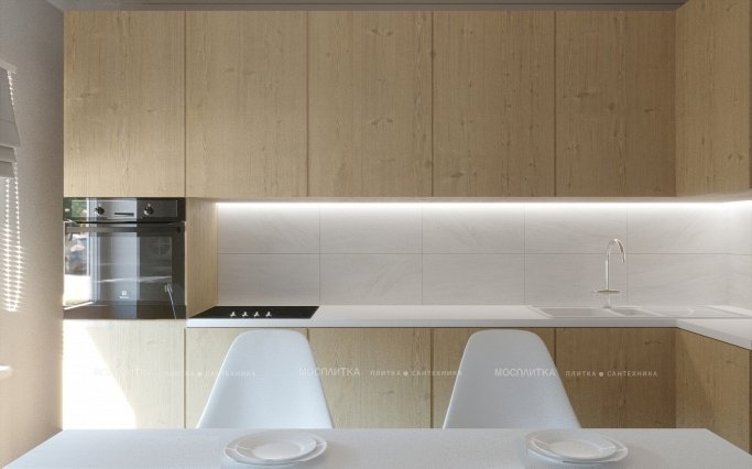 Дизайн Кухня в стиле Современный в бежевом цвете №12878 - 4 изображение