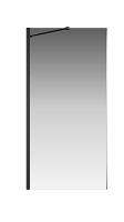 Боковая перегородка Creto Tenta 100х200 см 123-SP-100-C-B-8 профиль черный, стекло прозрачное