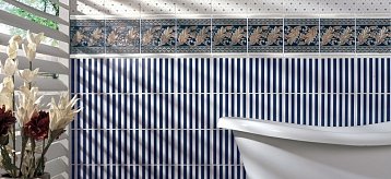 Синяя плитка в ванной комнате: идеи дизайна с интерьерными фотографиями
