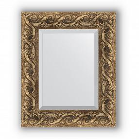 Зеркало с фацетом в багетной раме - фреска Evoform Exclusive, BY 1371, 46 x 56 см