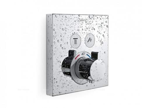 Термостат Hansgrohe ShowerSelect черный/хром для душа - 5 изображение