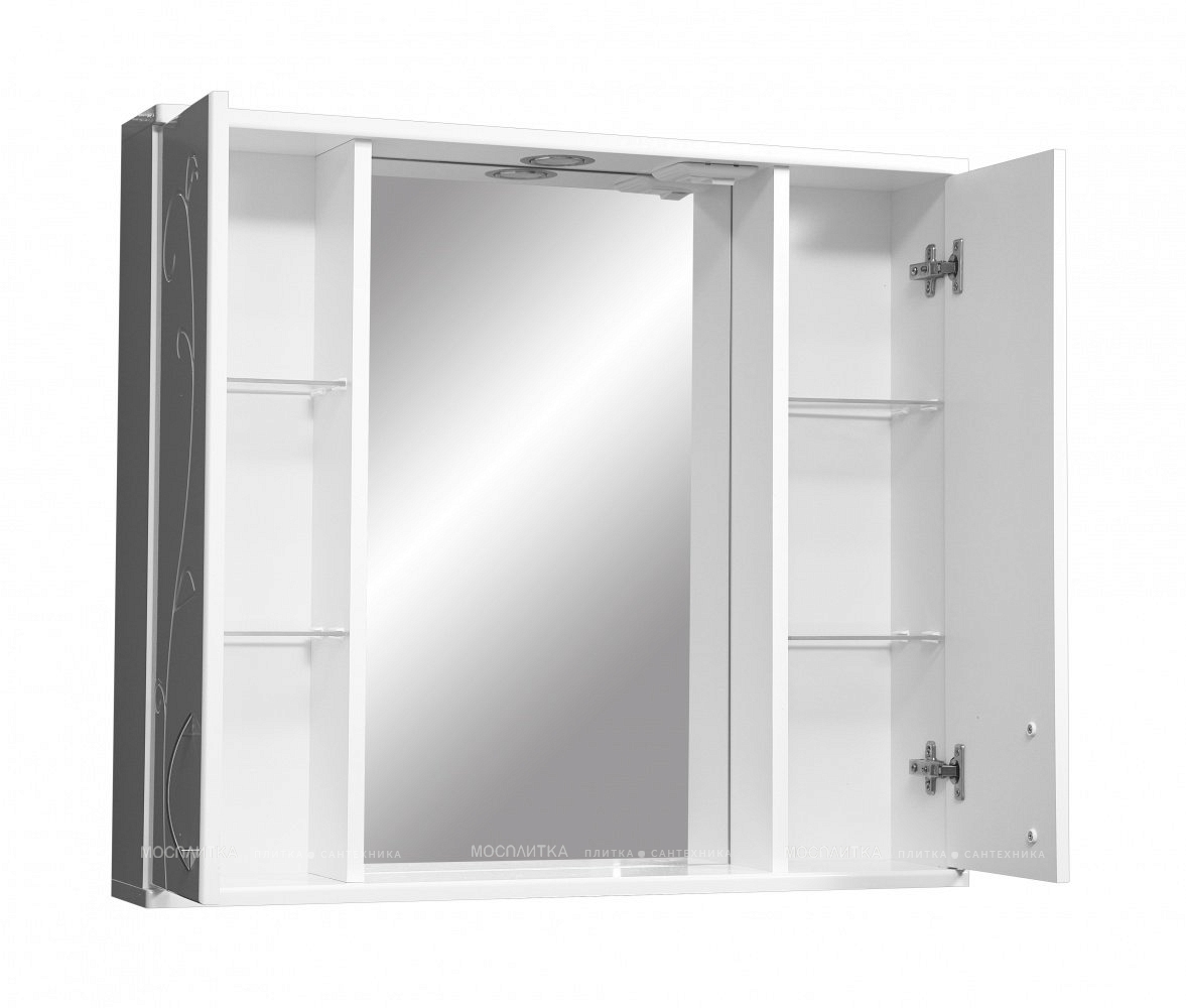 Зеркальный шкаф Stella Polar Фантазия 80/C SP-00000226 80 см с подсветкой, белый - изображение 2